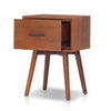 Ian Side End Table w Drawer | Chestnut Brown Wood | 18" Rectangular