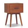 Ian Side End Table w Drawer | Chestnut Brown Wood | 18" Rectangular