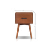 Ian Side End Table w Drawer | Chestnut Brown Wood | 18" Rectangular