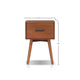 Ian Side End Table w Drawer | Chestnut Brown Wood | 18" Rectangular