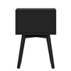 Ian Side End Table | Felt-Lined Drawer | Black Wood | 18" Rectangular