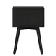 Ian Side End Table | Felt-Lined Drawer | Black Wood | 18" Rectangular