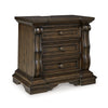 May 34" Oversize Nightstand | 2 Drawers | Antique Gold Knobs |  Dark Brown