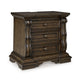 May 34" Oversize Nightstand | 2 Drawers | Antique Gold Knobs |  Dark Brown
