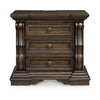 May 34" Oversize Nightstand | 2 Drawers | Antique Gold Knobs |  Dark Brown