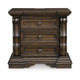 May 34" Oversize Nightstand | 2 Drawers | Antique Gold Knobs |  Dark Brown