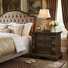 May 34" Oversize Nightstand | 2 Drawers | Antique Gold Knobs |  Dark Brown