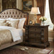 May 34" Oversize Nightstand | 2 Drawers | Antique Gold Knobs |  Dark Brown