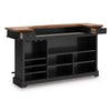 Fleur Home Bar Counter Table | 78" Butcher Block Top, Wine Storage | Brown
