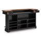 Fleur Home Bar Counter Table | 78" Butcher Block Top, Wine Storage | Brown