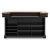 Fleur Home Bar Counter Table | 78" Butcher Block Top, Wine Storage | Brown
