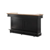 Fleur Home Bar Counter Table | 78" Butcher Block Top, Wine Storage | Brown