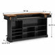 Fleur Home Bar Counter Table | 78" Butcher Block Top, Wine Storage | Brown