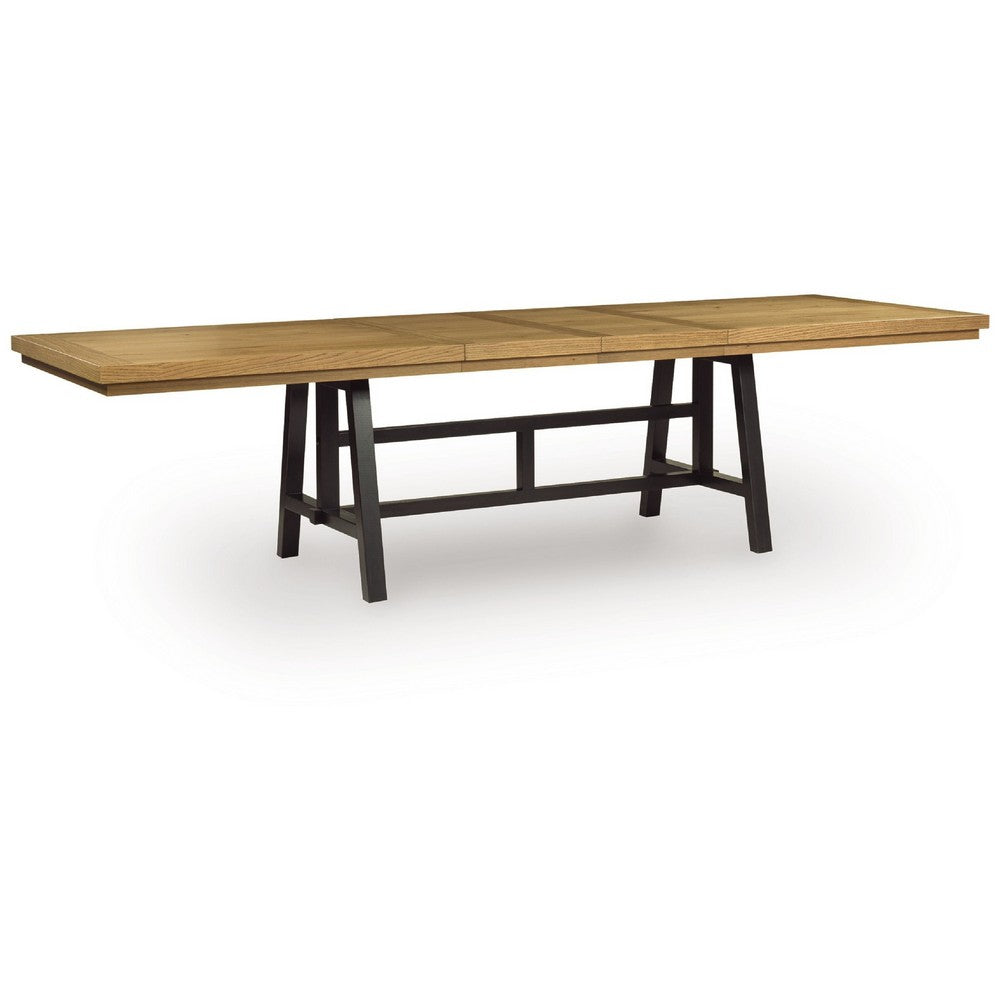 Dani Dining Table | 84-120" Extendable Leafs | Oak Brown and Black