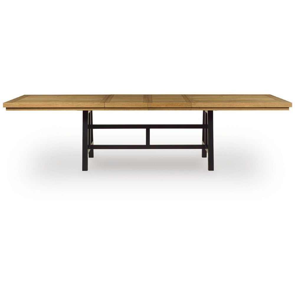 Dani Dining Table | 84-120" Extendable Leafs | Oak Brown and Black