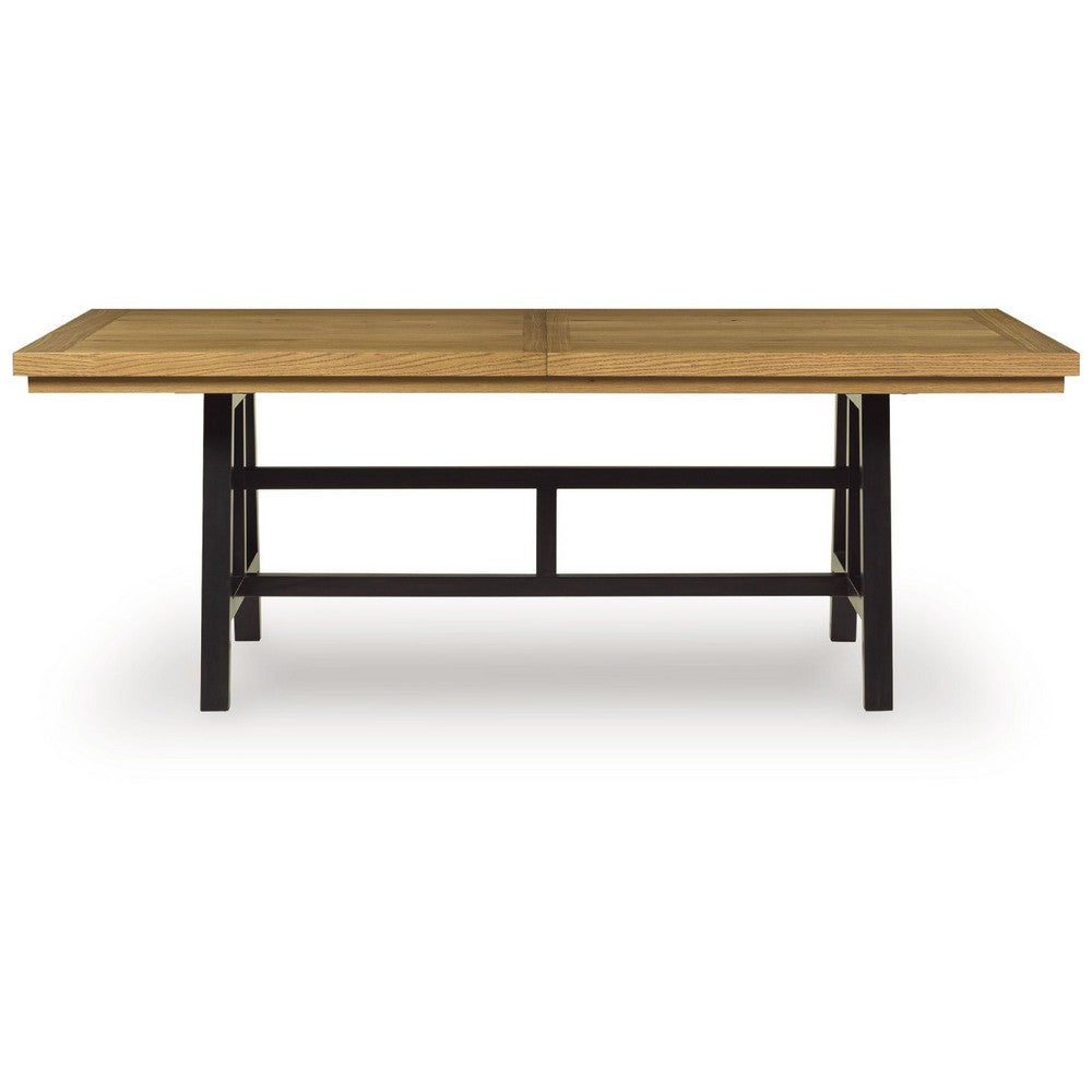 Dani Dining Table | 84-120" Extendable Leafs | Oak Brown and Black