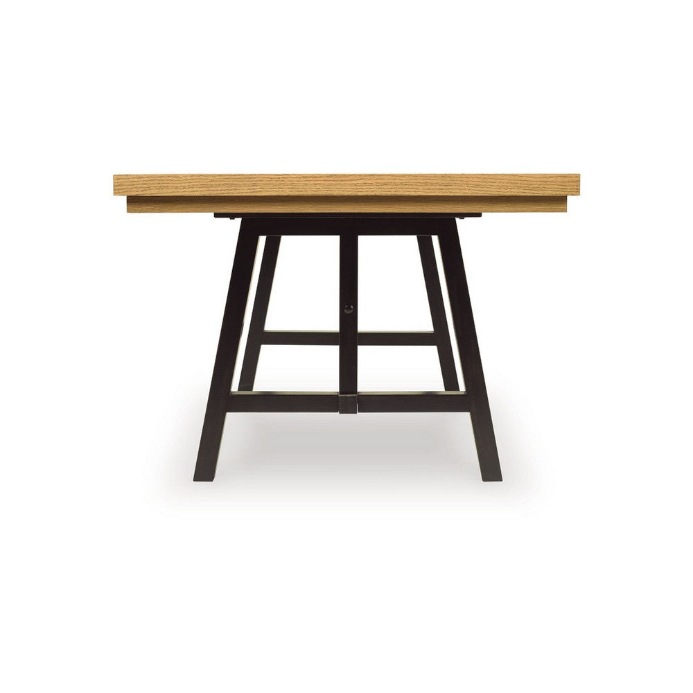 Dani Dining Table | 84-120" Extendable Leafs | Oak Brown and Black