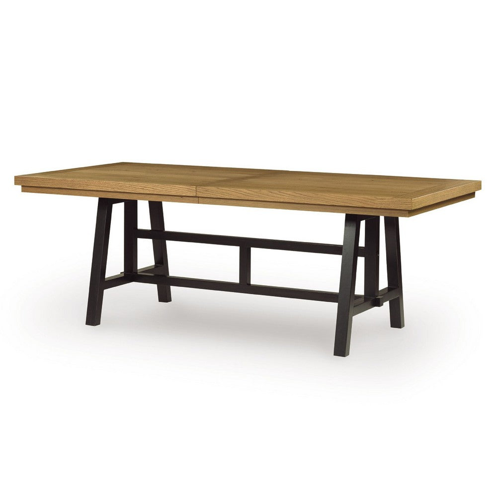Dani Dining Table | 84-120" Extendable Leafs | Oak Brown and Black