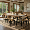 Dani Dining Table | 84-120" Extendable Leafs | Oak Brown and Black