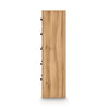 Alia Tall Dresser Chest | 5 Drawers | Nickel Knobs | Natural Oak Brown
