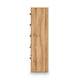 Alia Tall Dresser Chest | 5 Drawers | Nickel Knobs | Natural Oak Brown