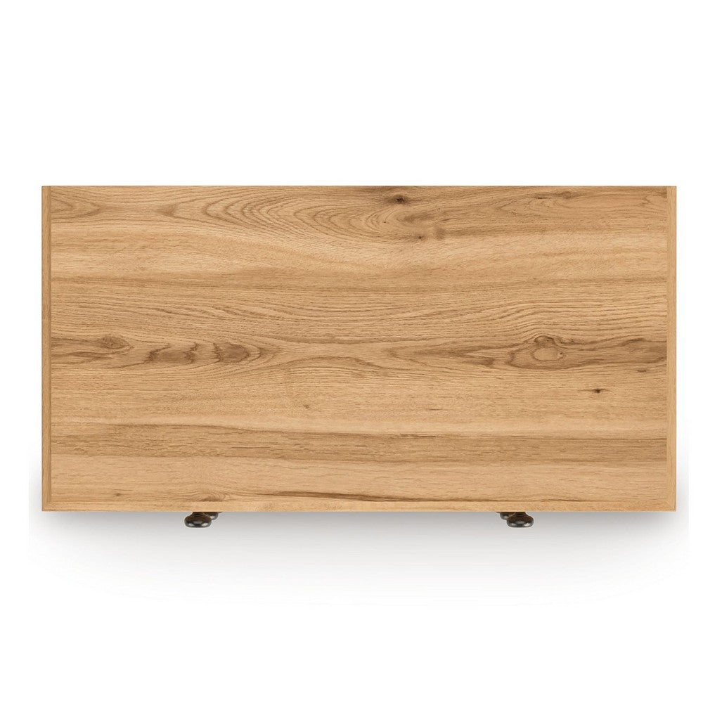 Alia Tall Dresser Chest | 5 Drawers | Nickel Knobs | Natural Oak Brown
