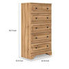 Alia Tall Dresser Chest | 5 Drawers | Nickel Knobs | Natural Oak Brown