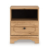 Alia Nighstand with 1 Drawer | USB Port | Open Cubby | Natural Oak Brown