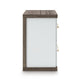 Keny Nightstand | 2 Drawers with Gold Handles | Matte White | Dark Brown