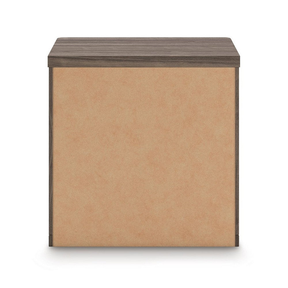 Keny Nightstand | 2 Drawers with Gold Handles | Matte White | Dark Brown