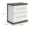 Keny Nightstand | 2 Drawers with Gold Handles | Matte White | Dark Brown
