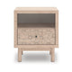 Rox Nighstand | 1 Floral Pattern Drawer Front and USB Port | Oak Brown