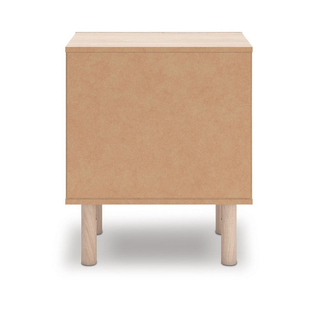 Rox Nighstand | 1 Floral Pattern Drawer Front and USB Port | Oak Brown
