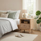 Rox Nighstand | 1 Floral Pattern Drawer Front and USB Port | Oak Brown