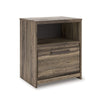 Eli Nighstand | 1 Drawer with Gunmetal Pull | Open Cubby | Rustic Brown