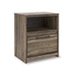 Eli Nighstand | 1 Drawer with Gunmetal Pull | Open Cubby | Rustic Brown