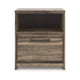 Eli Nighstand | 1 Drawer with Gunmetal Pull | Open Cubby | Rustic Brown