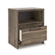 Eli Nighstand | 1 Drawer with Gunmetal Pull | Open Cubby | Rustic Brown