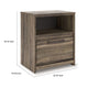 Eli Nighstand | 1 Drawer with Gunmetal Pull | Open Cubby | Rustic Brown