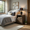 Eli Nighstand | 1 Drawer with Gunmetal Pull | Open Cubby | Rustic Brown
