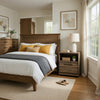 Eli Nighstand | 1 Drawer with Gunmetal Pull | Open Cubby | Rustic Brown