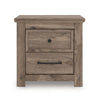 Cota Nightstand | 2 Drawers with Bronze Handles | USB Port | Dark Brown