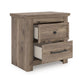 Cota Nightstand | 2 Drawers with Bronze Handles | USB Port | Dark Brown
