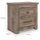 Cota Nightstand | 2 Drawers with Bronze Handles | USB Port | Dark Brown