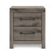 Gesa Nightstand | 2 Drawers with Bar Handles | USB Port | Weathered Gray