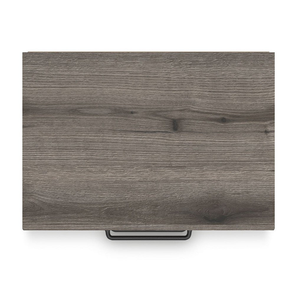 Gesa Nightstand | 2 Drawers with Bar Handles | USB Port | Weathered Gray