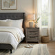 Gesa Nightstand | 2 Drawers with Bar Handles | USB Port | Weathered Gray