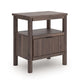 Pemy Nightstand | 1 Reeded Drawer | Open Shelf | USB Ports | Brown