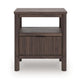 Pemy Nightstand | 1 Reeded Drawer | Open Shelf | USB Ports | Brown