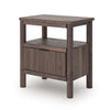 Pemy Nightstand | 1 Reeded Drawer | Open Shelf | USB Ports | Brown